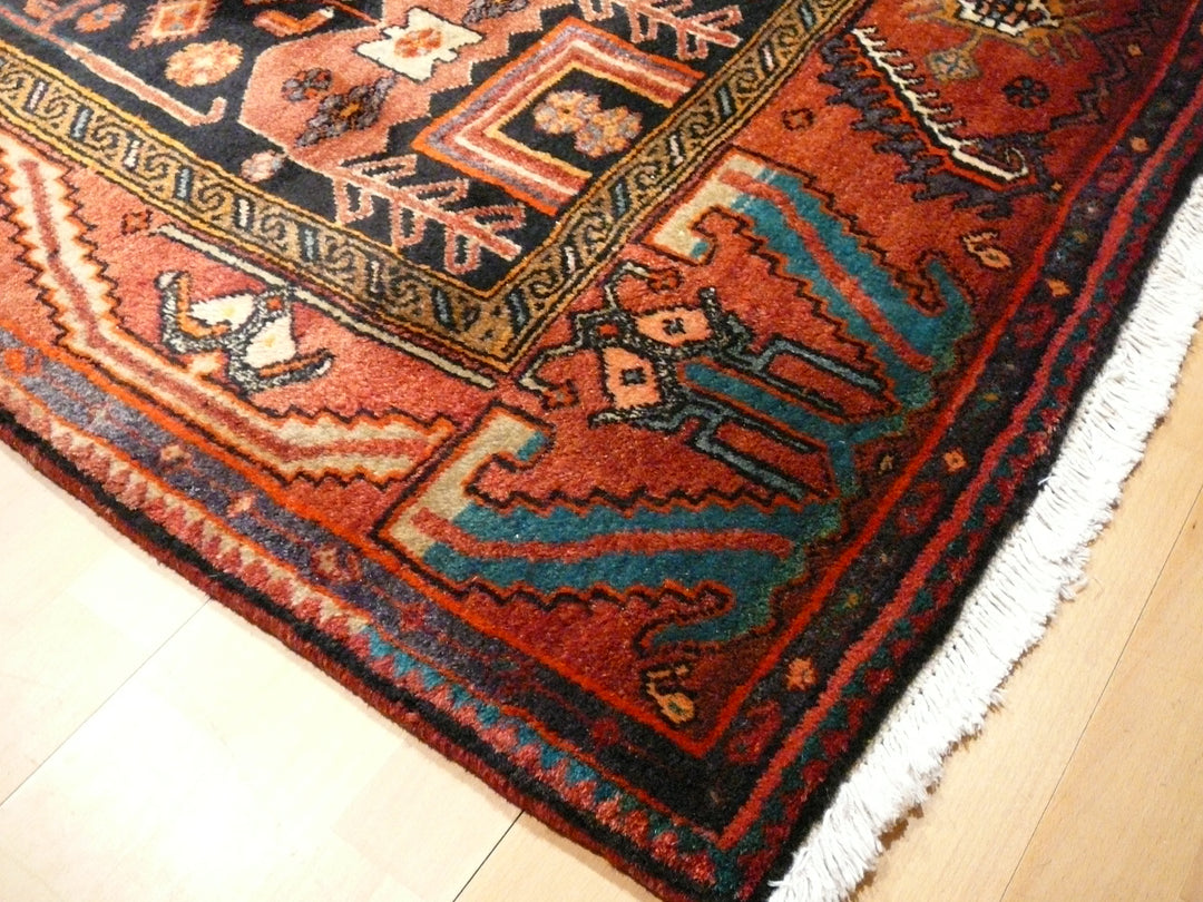 Bidjar rug 130 x 274 cm, vintage, red and black animal design, 08853 – view 6