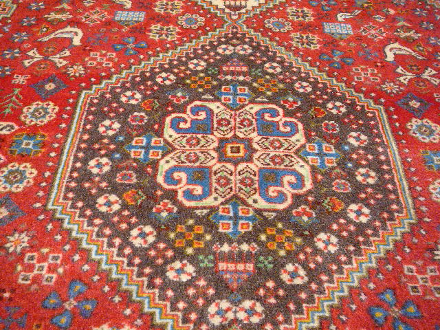 Abadeh rug hand knotted wool 4.8 x 3.2 ft / 147 x 98 cm