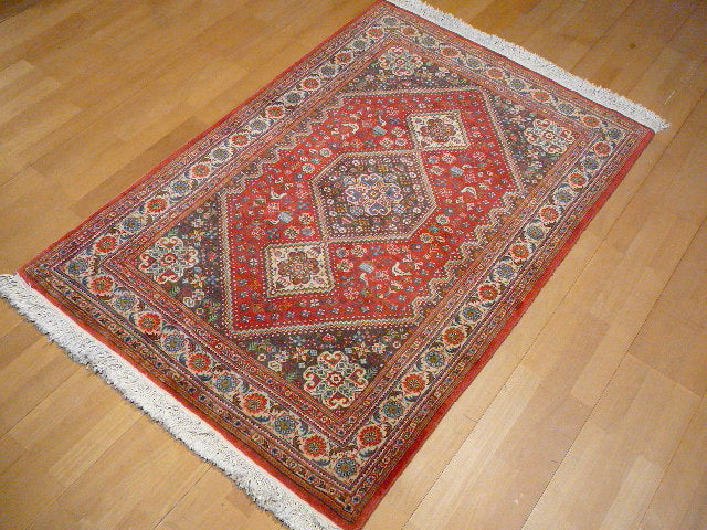 Abadeh rug hand knotted wool 4.8 x 3.2 ft / 147 x 98 cm