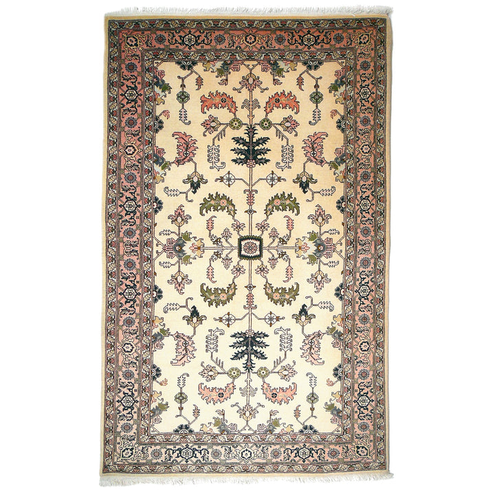 Ardebil rug 160 x 260 cm, vintage Heriz design, ivory and rose, 10680 – full view