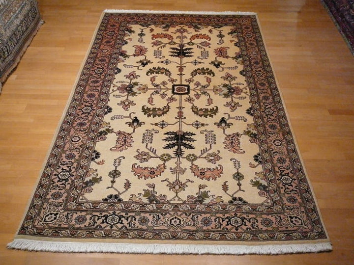 Ardebil rug 160 x 260 cm, vintage Heriz design, ivory and rose, 10680 – view 5