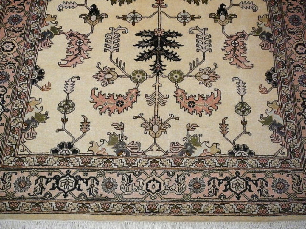 Ardebil rug 160 x 260 cm, vintage Heriz design, ivory and rose, 10680 – view 6