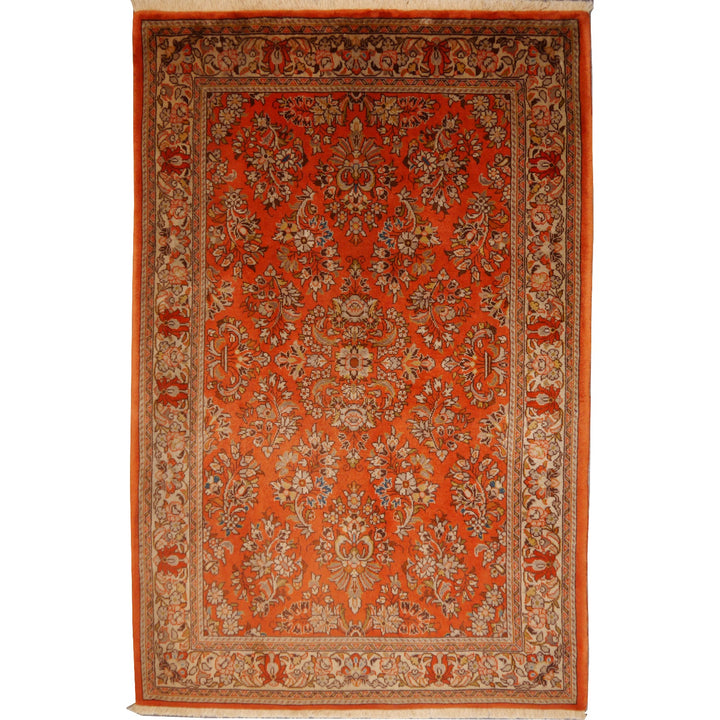 Ghiasabad Sarouk Sherkat Farsh rug 106 x 162 cm, orange and red, 11201 – full view