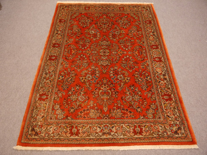 Ghiasabad Sarouk Sherkat Farsh rug 106 x 162 cm, orange and red, 11201 – view 8