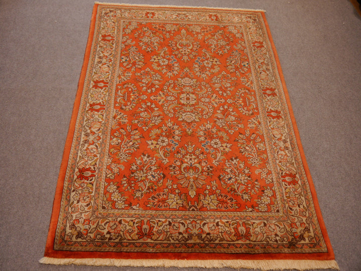 Ghiasabad Sarouk Sherkat Farsh rug 106 x 162 cm, orange and red, 11201 – view 9
