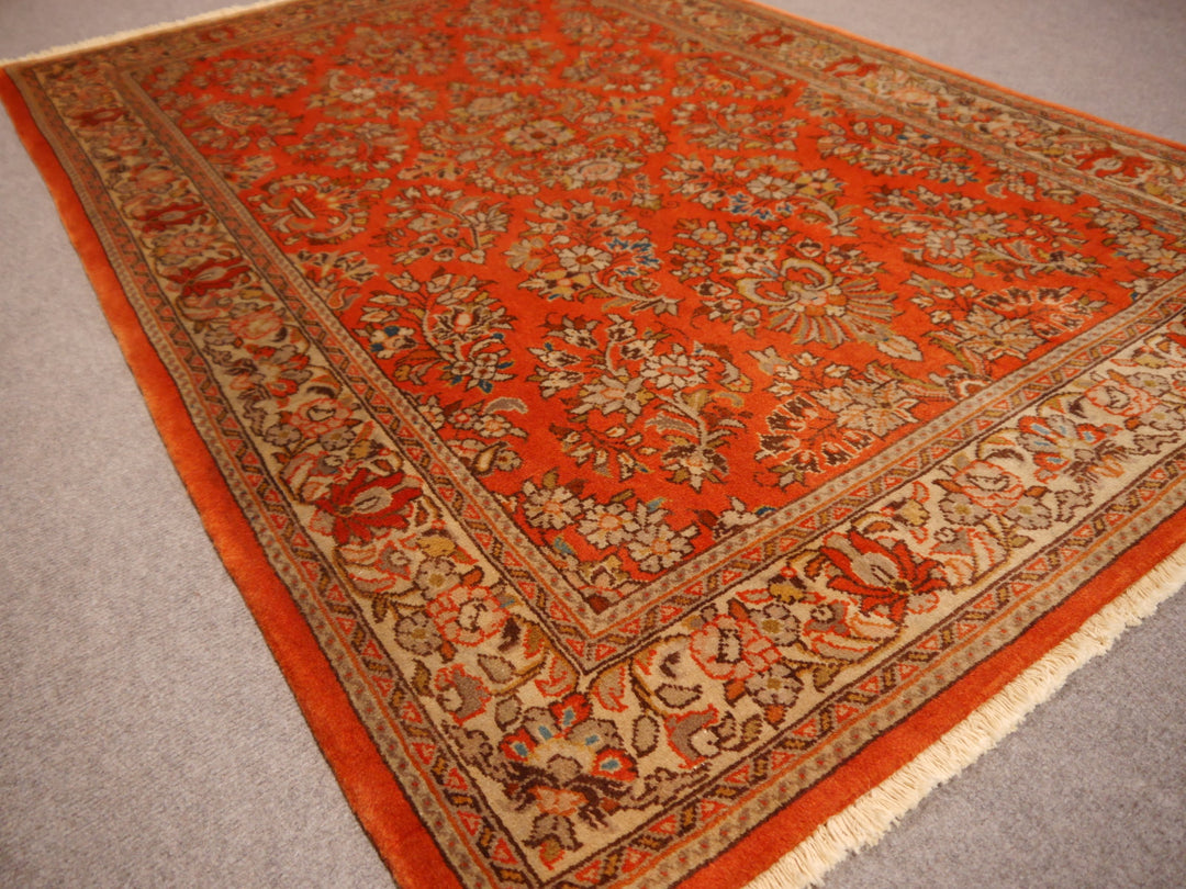 Ghiasabad Sarouk Sherkat Farsh rug 106 x 162 cm, orange and red, 11201 – view 7