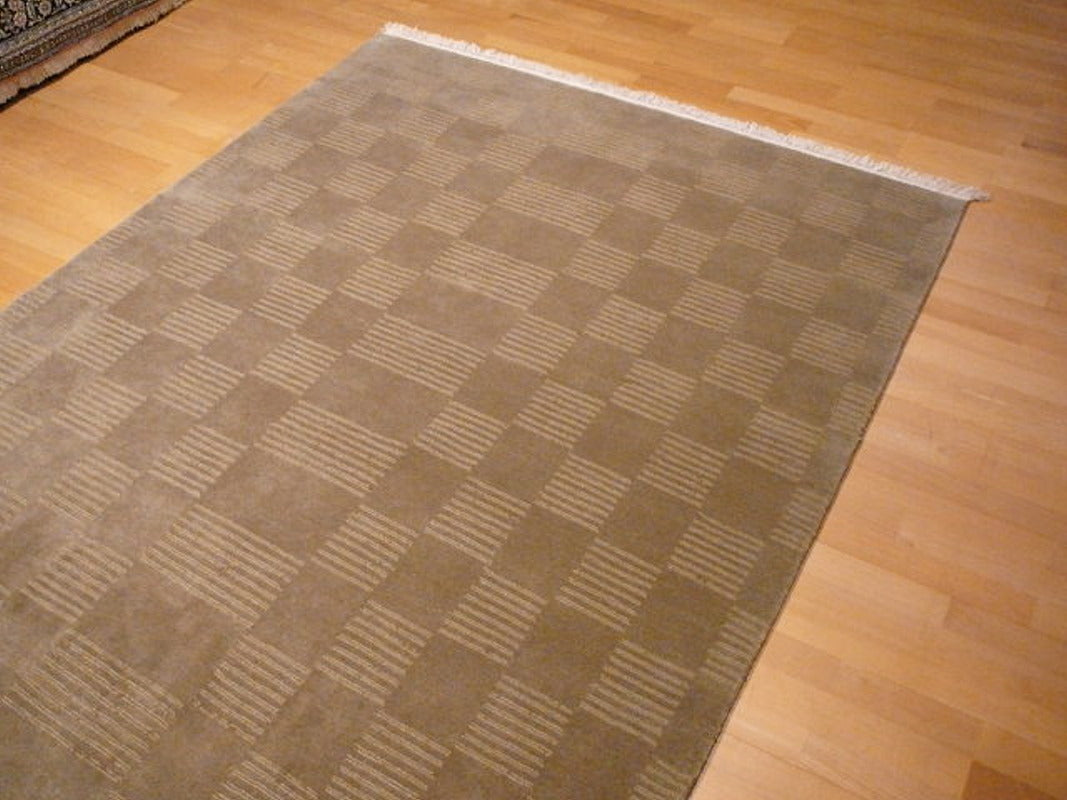 Nepal cut-loop rug 156 x 259 cm, tan checkerboard, 11541 – view 5