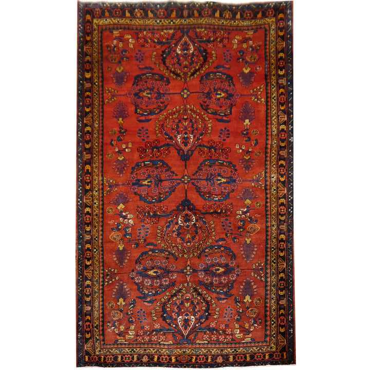 Vintage Malayer Persian rug 158 x 266 cm, red floral, 12208 – full view