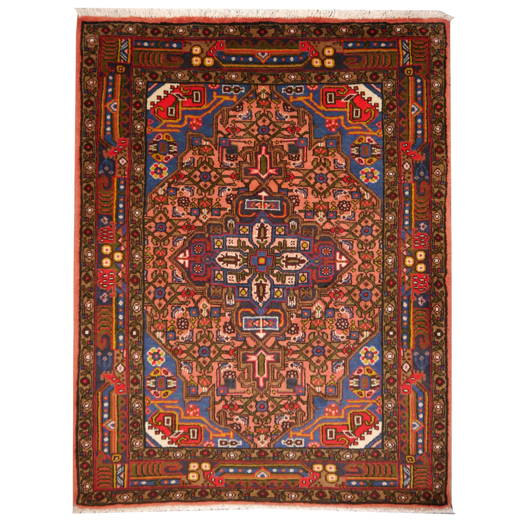 Songhor Koliai Persian rug 103 x 142 cm, rose, vintage, 12645 – full view