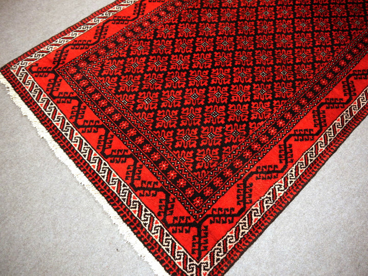 Baluch Afghan rug 118 x 225 cm, black and red lattice, 12671 – view 3