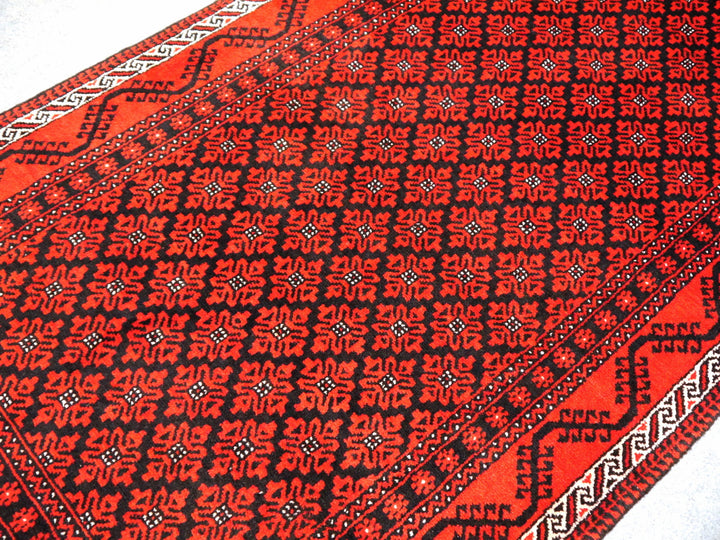 Baluch Afghan rug 118 x 225 cm, black and red lattice, 12671 – view 4