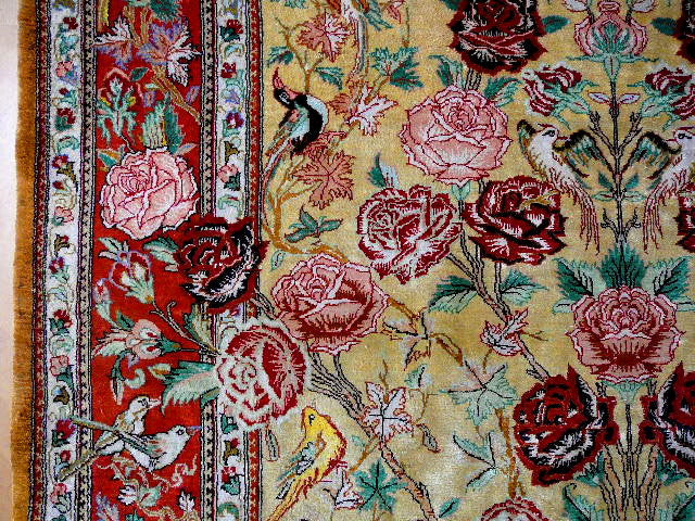 Qum pure silk rug - hand knotted 5.2 x 3.3 ft