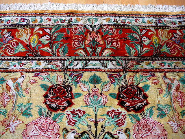Qum pure silk rug - hand knotted 5.2 x 3.3 ft