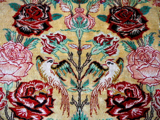 Qum pure silk rug - hand knotted 5.2 x 3.3 ft