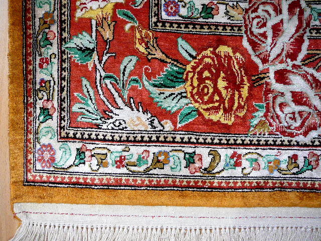 Qum pure silk rug - hand knotted 5.2 x 3.3 ft
