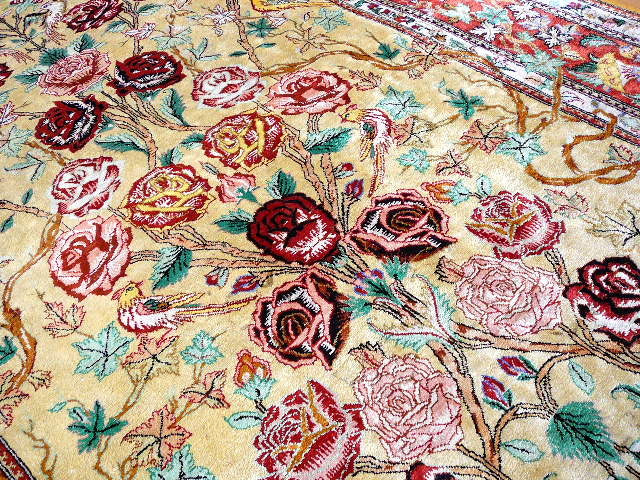 Qum pure silk rug - hand knotted 5.2 x 3.3 ft