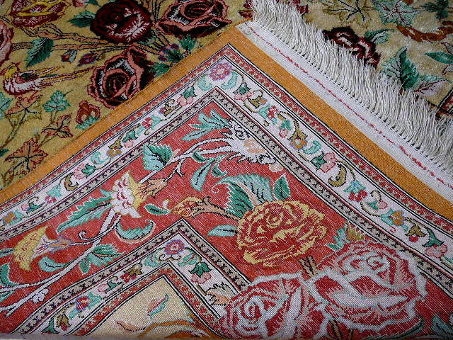 Qum pure silk rug - hand knotted 5.2 x 3.3 ft