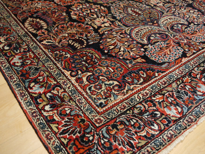 Sarouk blue antique rug 6.5 x 4.1 ft / 198 x 125 cm 14018