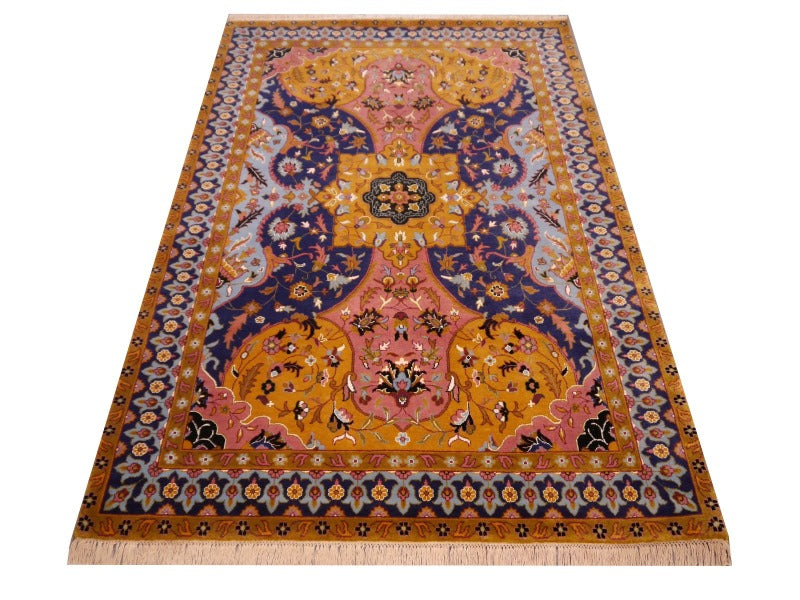 Rug with Petag Tabriz Design 6 x 4 ft hand-knotted