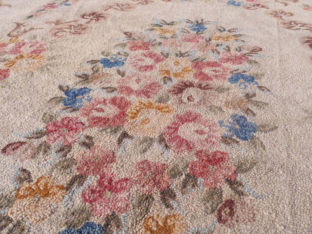 Antique Arraiolos Portuguese needlepoint rug 14717 — detail 2