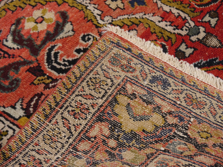 Mehraban vintage rug 6.6 x 4.5 ft Red Black worn to perfection
