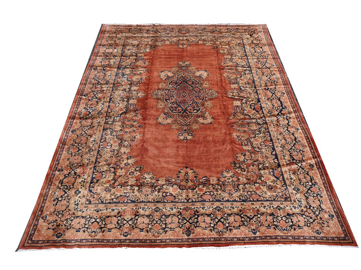 Mahal Persian Rug Oversized semi antique 18 x 13 ft 15053 (17.7 x 12.5 ft) Design: Traditional Mahal Sultanabad, Persian Oriental Rug
Mahal Persian Sarouk rug. Beautiful Sarouk in excellent condition. Good full pile condition, vibrant colors. Great area rug for a living or dining room, bedroom, entry or office.