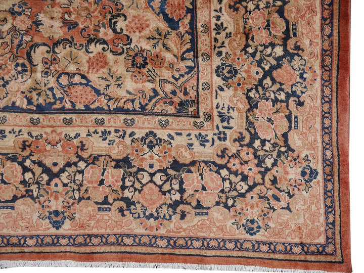 Mahal Persian Rug Oversized semi antique 18 x 13 ft 15053 (17.7 x 12.5 ft) Design: Traditional Mahal Sultanabad, Persian Oriental Rug
Mahal Persian Sarouk rug. Beautiful Sarouk in excellent condition. Good full pile condition, vibrant colors. Great area rug for a living or dining room, bedroom, entry or office.
