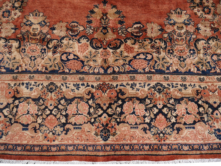 Mahal Persian Rug Oversized semi antique 18 x 13 ft 15053 (17.7 x 12.5 ft) Design: Traditional Mahal Sultanabad, Persian Oriental Rug
Mahal Persian Sarouk rug. Beautiful Sarouk in excellent condition. Good full pile condition, vibrant colors. Great area rug for a living or dining room, bedroom, entry or office.