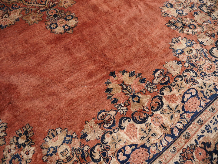Mahal Persian Rug Oversized semi antique 18 x 13 ft 15053 (17.7 x 12.5 ft) Design: Traditional Mahal Sultanabad, Persian Oriental Rug
Mahal Persian Sarouk rug. Beautiful Sarouk in excellent condition. Good full pile condition, vibrant colors. Great area rug for a living or dining room, bedroom, entry or office.