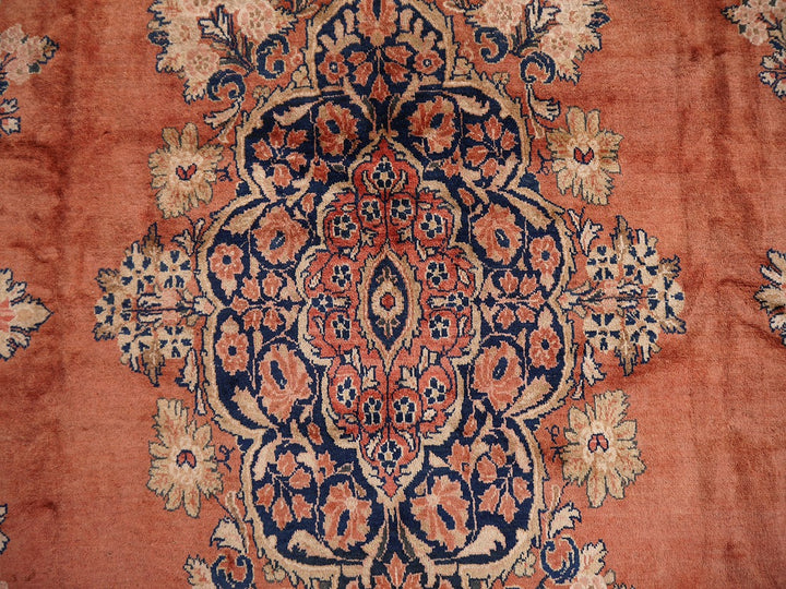 Mahal Persian Rug Oversized semi antique 18 x 13 ft 15053 (17.7 x 12.5 ft) Design: Traditional Mahal Sultanabad, Persian Oriental Rug
Mahal Persian Sarouk rug. Beautiful Sarouk in excellent condition. Good full pile condition, vibrant colors. Great area rug for a living or dining room, bedroom, entry or office.