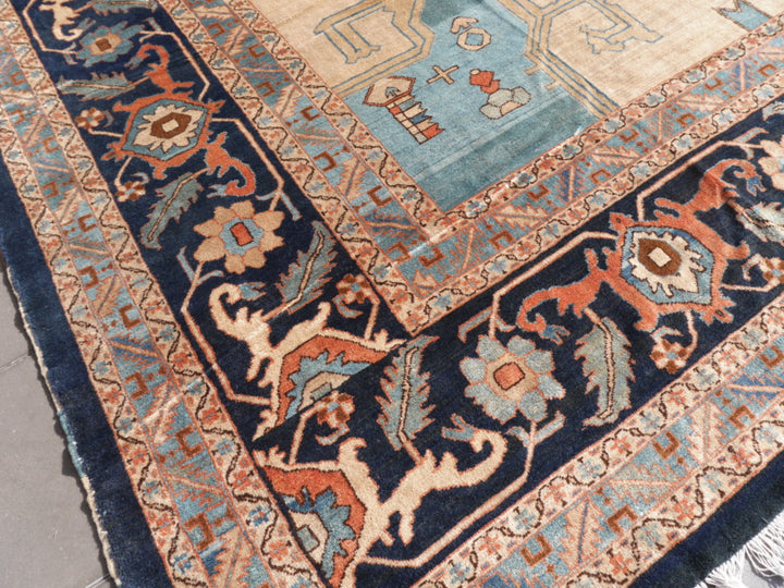 Palatial Rug 20 x 16 ft Azeri Heriz vintage hand knotted Djoharian Collection Persian style oversized palace carpet.
