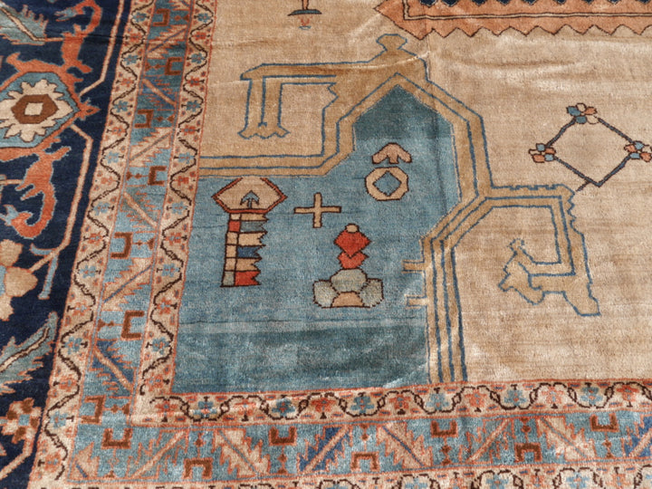 Rug 20 x 16 ft Azeri Heriz vintage hand knotted Djoharian Collection Persian style oversized palace carpet.
