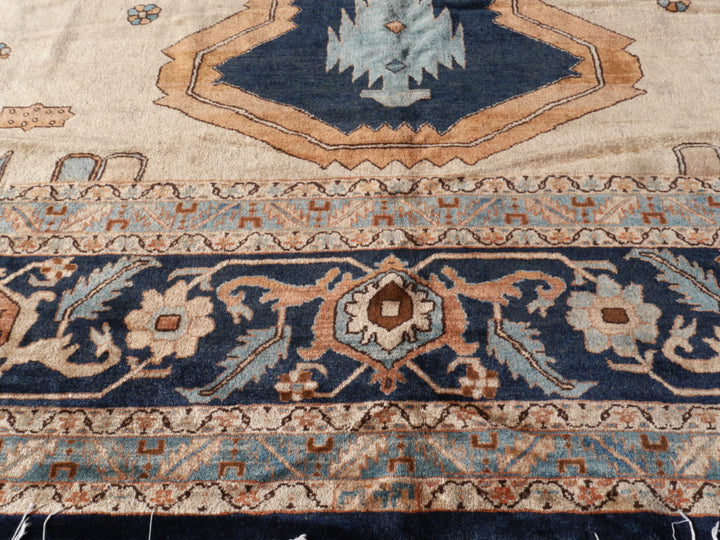 Rug 20 x 16 ft Azeri Heriz vintage hand knotted Djoharian Collection Persian style oversized palace carpet.