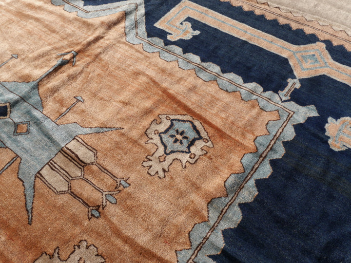 Rug 20 x 16 ft Azeri Heriz vintage hand knotted Djoharian Collection Persian style oversized palace carpet.