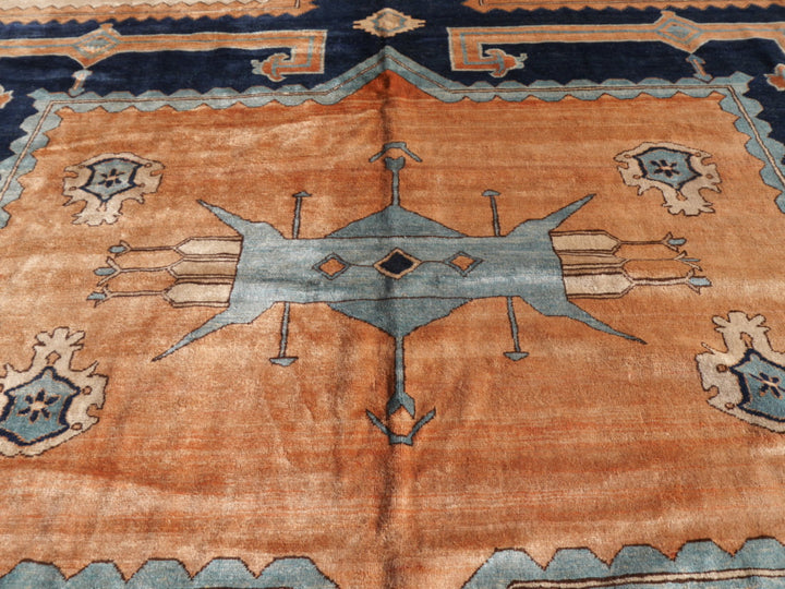 Rug 20 x 16 ft Azeri Heriz vintage hand knotted Djoharian Collection Persian style oversized palace carpet.