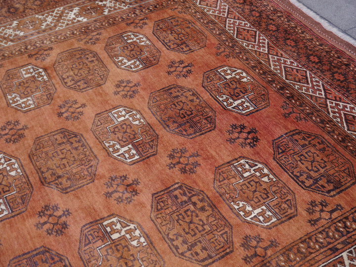 Ersari Turkmen Mid-Century Rug 13 × 10 ft (405 × 290 cm) Cinnamon Ivory | 15100