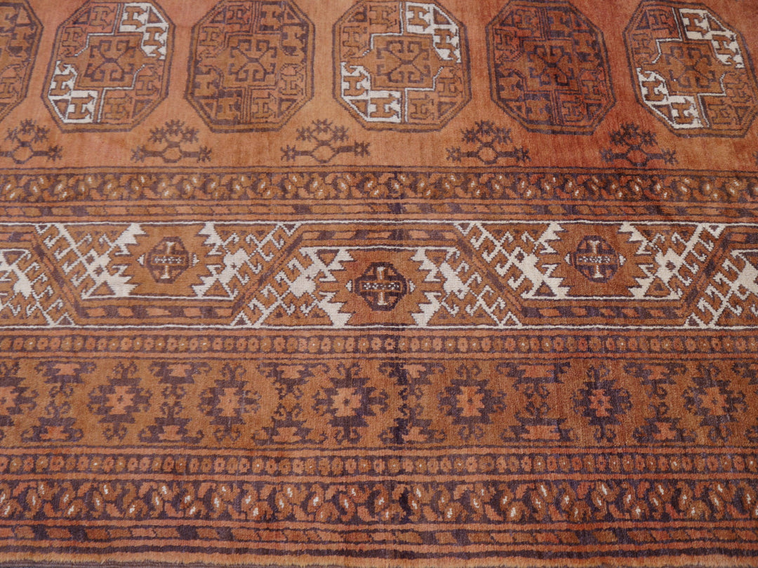 Ersari Turkmen Mid-Century Rug 13 × 10 ft (405 × 290 cm) Cinnamon Ivory | 15100