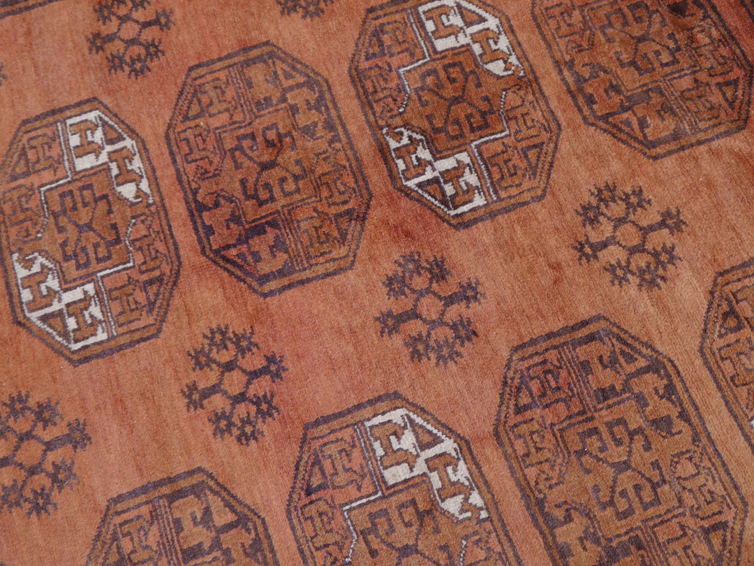Ersari Turkmen Mid-Century Rug 13 × 10 ft (405 × 290 cm) Cinnamon Ivory | 15100