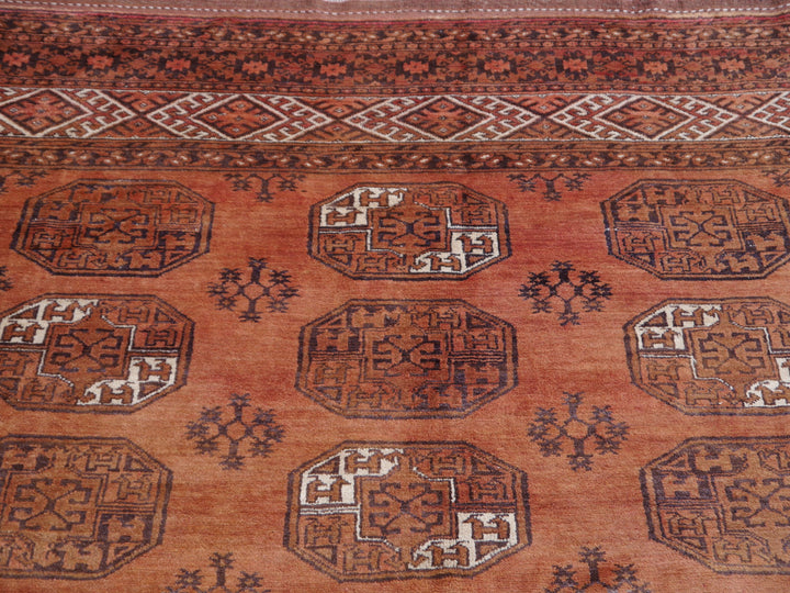 Ersari Turkmen Mid-Century Rug 13 × 10 ft (405 × 290 cm) Cinnamon Ivory | 15100