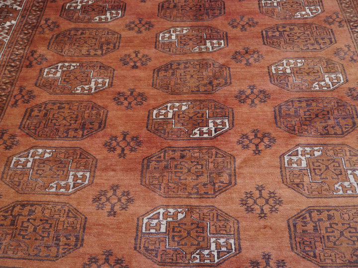 Ersari Turkmen Mid-Century Rug 13 × 10 ft (405 × 290 cm) Cinnamon Ivory | 15100