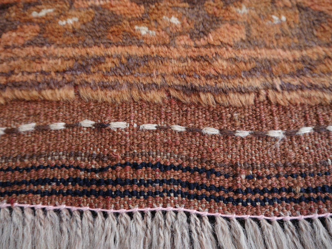Ersari Turkmen Mid-Century Rug 13 × 10 ft (405 × 290 cm) Cinnamon Ivory | 15100