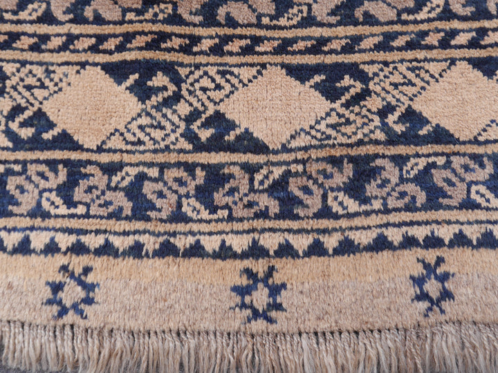 15105 Ersari Rug Afghan vintage 7.6 x 10 ft hand knotted wool