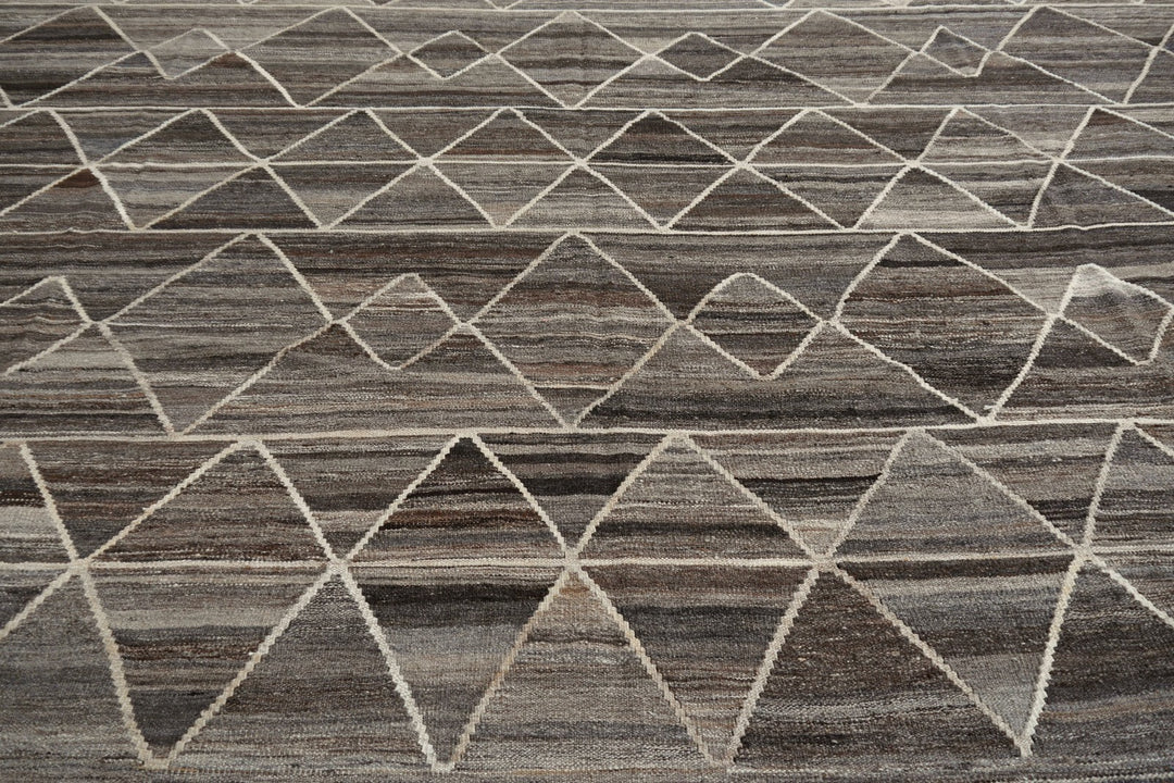Djoharian Collection Kilim ROXANNE Palatial rug oversize large room size 17 x 12 ft gray brown beige Swedish Scandinavian Style