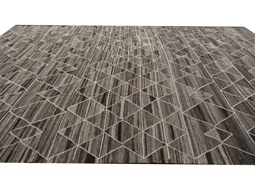Djoharian Collection Kilim ROXANNE Palatial rug oversize large room size 17 x 12 ft gray brown beige Swedish Scandinavian Style