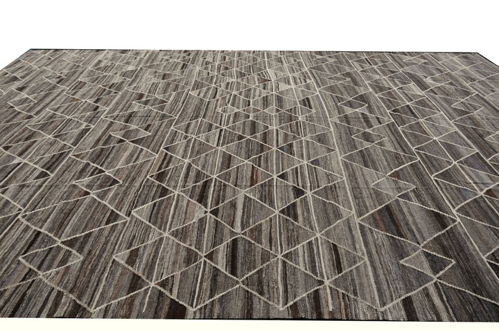 Djoharian Collection Kilim ROXANNE Palatial rug oversize large room size 17 x 12 ft gray brown beige Swedish Scandinavian Style