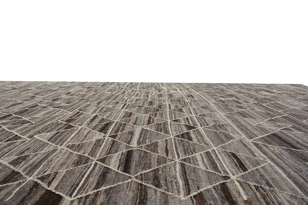 Djoharian Collection Kilim ROXANNE Palatial rug oversize large room size 17 x 12 ft gray brown beige Swedish Scandinavian Style