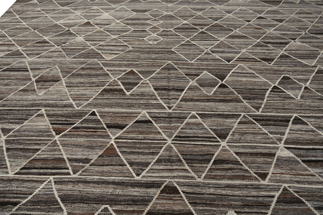 Djoharian Collection Kilim ROXANNE Palatial rug oversize large room size 17 x 12 ft gray brown beige Swedish Scandinavian Style