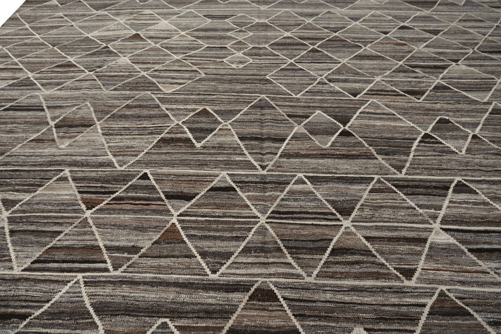 Djoharian Collection Kilim ROXANNE Palatial rug oversize large room size 17 x 12 ft gray brown beige Swedish Scandinavian Style