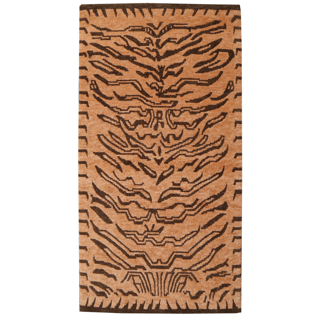 15686 Tibetan Tiger Rug 6 x 3 ft Biskuit Brown
