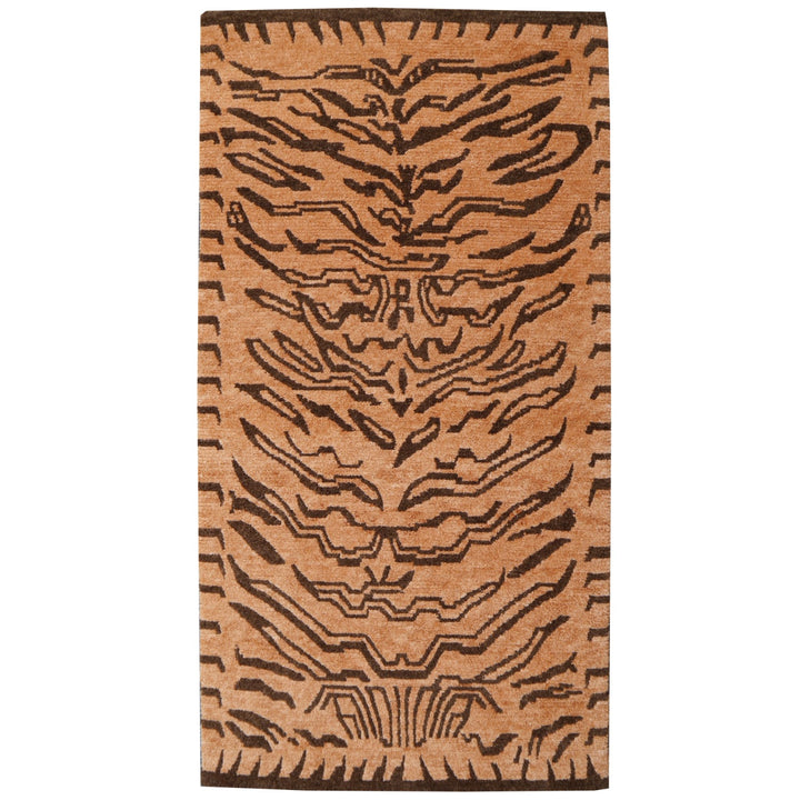 15686 Tibetan Tiger Rug 6 x 3 ft Biskuit Brown